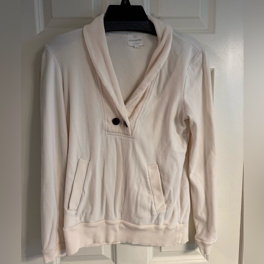 Banana Republic Luxe Cream Pullover, Small - Picture 2 of 9